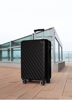 PARAJOHN Strato Lightweight ABS Hard Side 8 Spinner Wheel Cabin Luggage / Carry-On Trolley Bag with Lock 20 Inch - Black  - Image 5