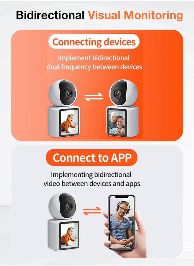 Sekyo - Sekyo Smart Video Calling Baby Monitor Camera with Screen - 1 Click Call, Two-Way Video Calling, 360° View | Motion Sensor, Night Vision, App Alert Indoor Pet Monitoring, Ideal for Baby Monitor, Pet Camera - Image 1