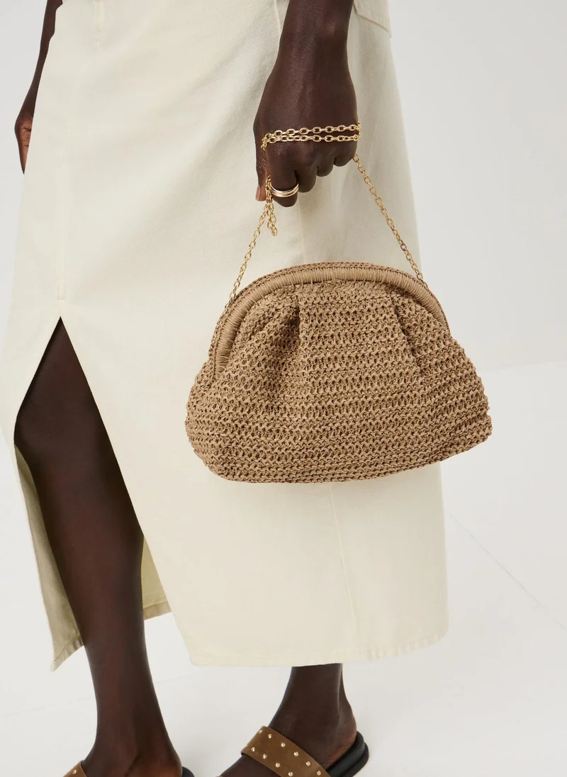 ماتلان Natural Straw Clutch Bag