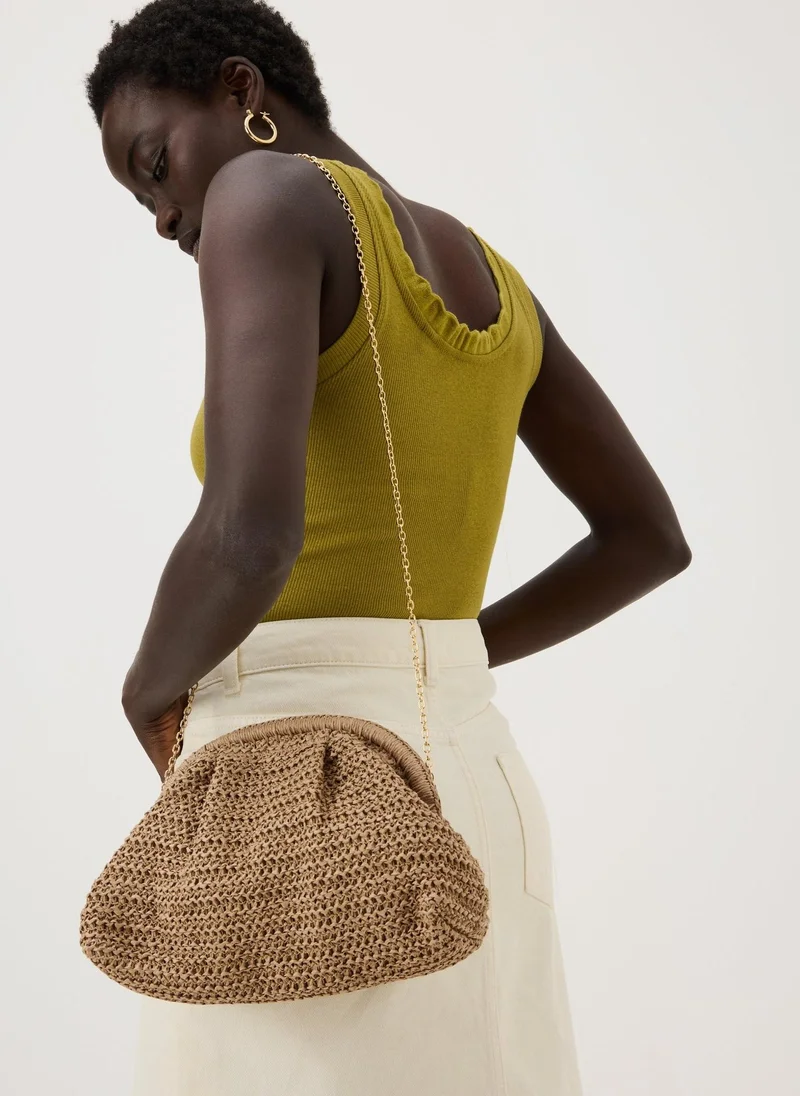 ماتلان Natural Straw Clutch Bag