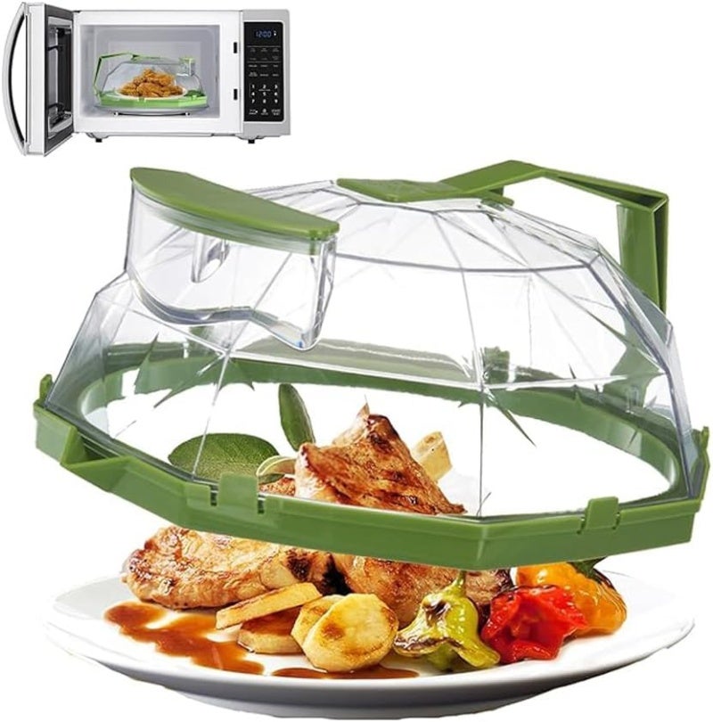 Microwave Splatter Cover for Food - Clear Microwave Splash Guard Cooker Lid with Handle / Adjustable Steam Vents Holes 10 Inches Plate Covers Kitchen Gadgets and Accessories - Water Injection - Image 1