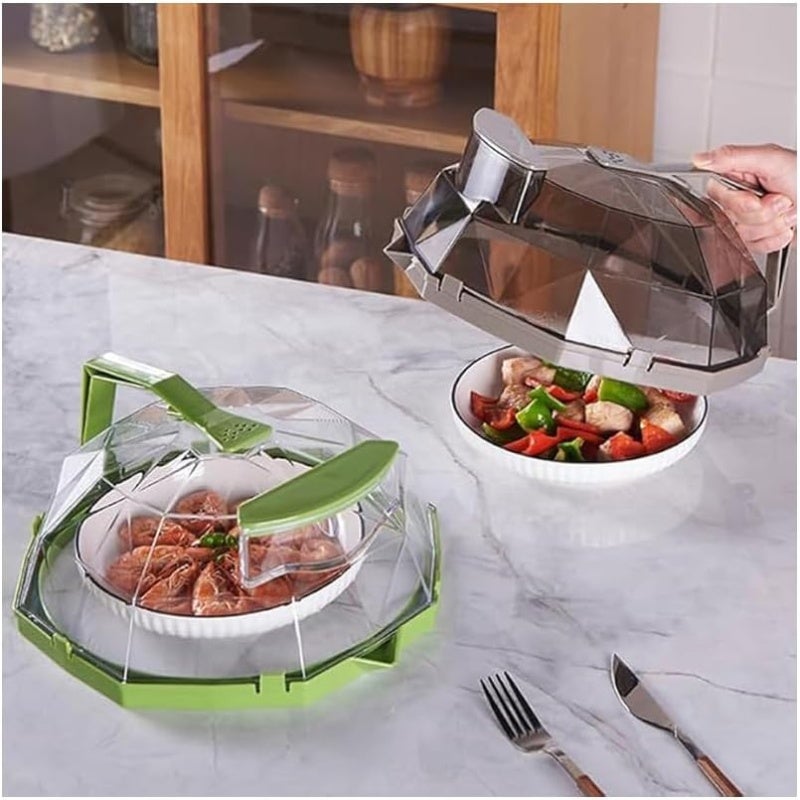 Microwave Splatter Cover for Food - Clear Microwave Splash Guard Cooker Lid with Handle / Adjustable Steam Vents Holes 10 Inches Plate Covers Kitchen Gadgets and Accessories - Water Injection - Image 5