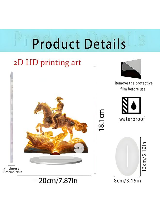 2D Flat Acrylic Desktop Ornament, Non-3D Printed Artwork with Base