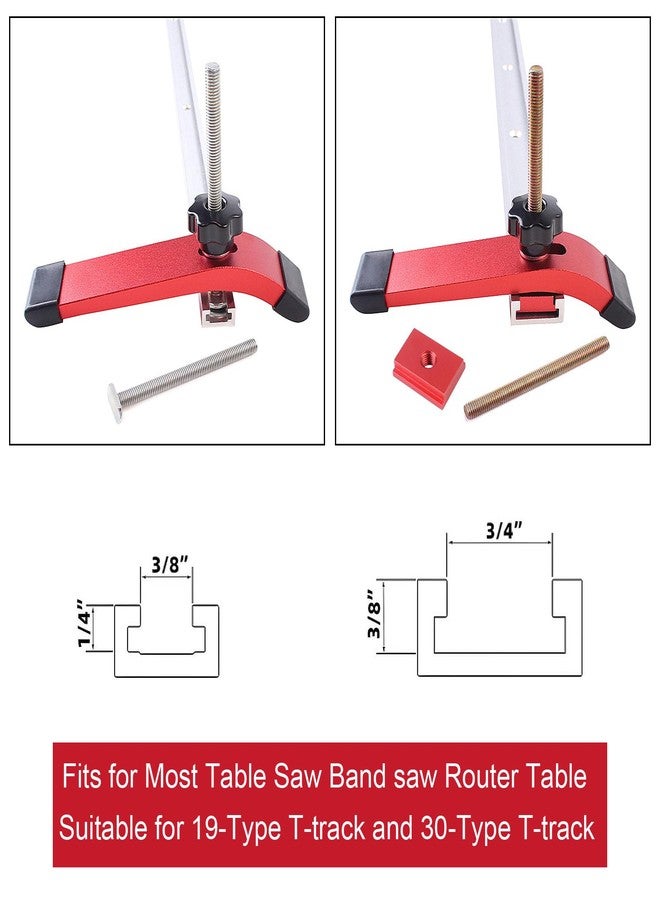 KETIPED Aluminum T-Track Hold Down Clamp With T Bolts and Slider, 6.3"L x 1.3"W Quick Acting Clamps for Woodworking, MGJ-041R - Image 3