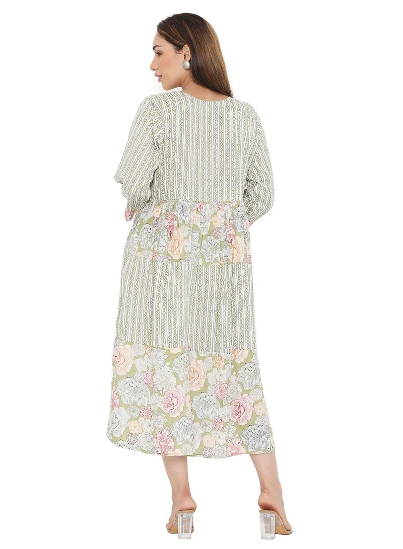HANA & SARA SHORT PRINTED VISCOSE ELEGANT PRINTED ARABIC KAFTAN JALABIYA DRESS