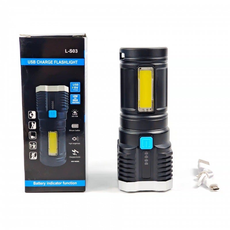 Eight nuclear strong flashlight quad-core super bright outdoor household portable 8 LED long-range light electric patrol probe Quad-Core Flashlight Quad-Core Flashlight