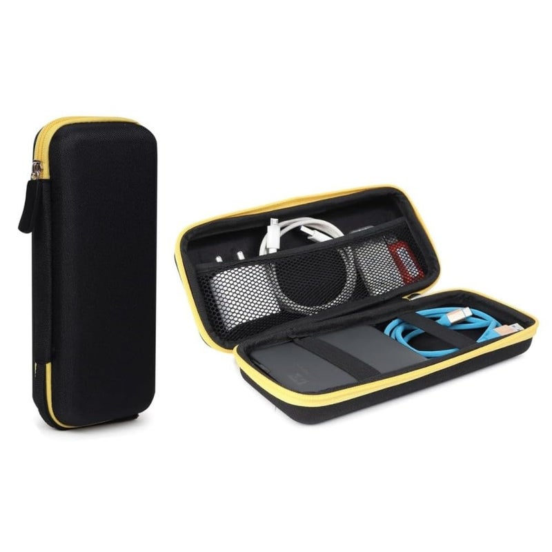 GadgetBite Portable Electronic Accessories Organizer - Travel-Friendly EVA Pouch for Vlogging Camera, USB Cables, Power Banks, Adapters, Hard Disks, and More (Yellow) - Image 1
