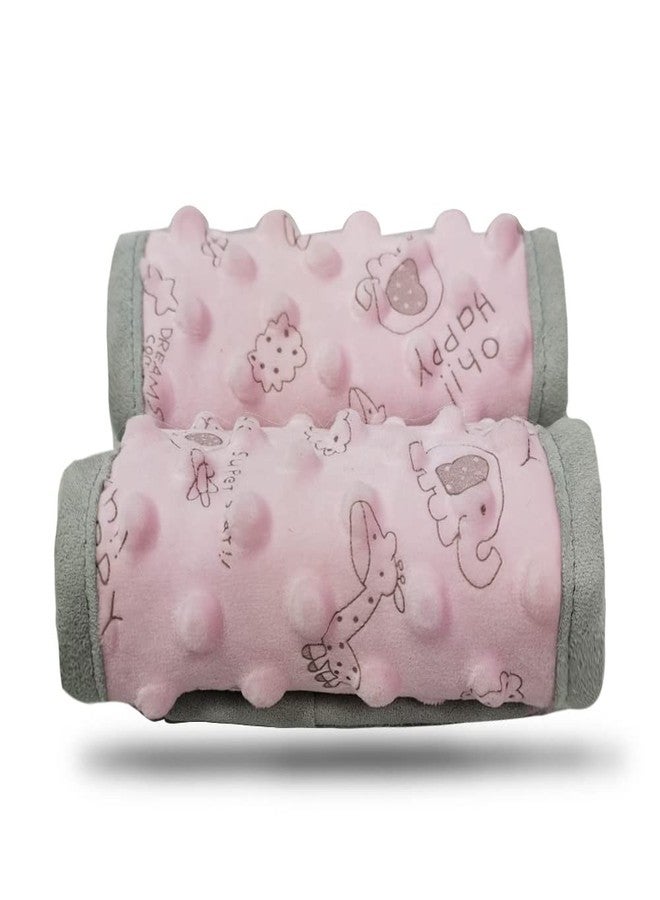 DODO NICI car seat Strap Cover for Baby, seat Belt Cover Cushion, Belt Pads fit Baby Carrier/Pushchair/Stroller, Cozy Peace Dotted Minky, Pink - Image 1
