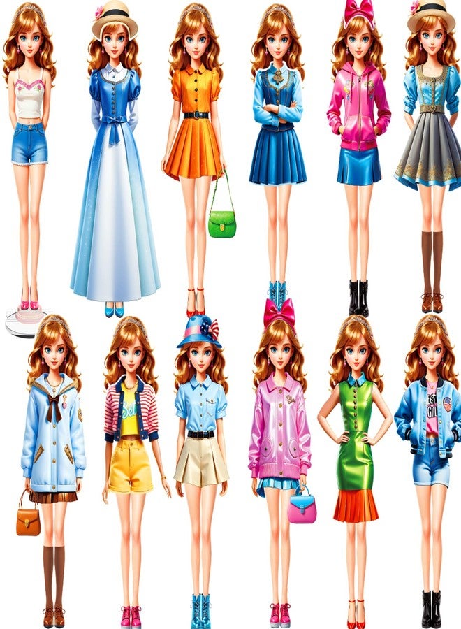 Daniel Axel Magnetic Dress Up Paper Doll,Magnet Princess Dress Up Dolls for Girls Ages 4-7 Kids,Travel Activities Road Trip Car Ride Interactive Learning Created Imagine Set Birthday Gift (J Set) - Image 4