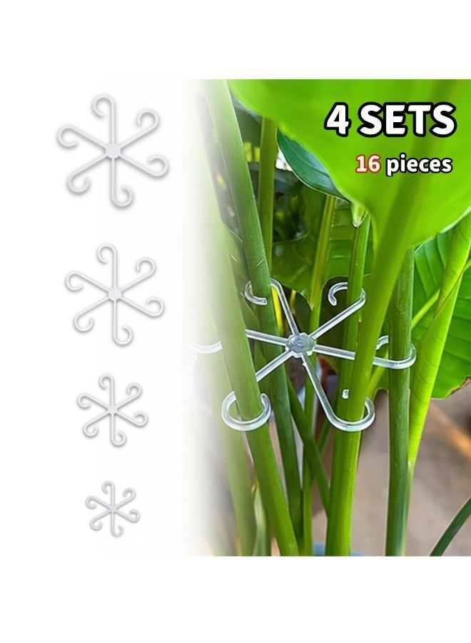 شيبشيب عدد 16 مشبك دعم سيقان النباتات، دعم سيقان نباتات التسلق المنزلية، أوتاد دعم النباتات الداخلية، مناسبة لنمو المونستيرا والبوتوس والكروم بشكل عمودي - Image 1