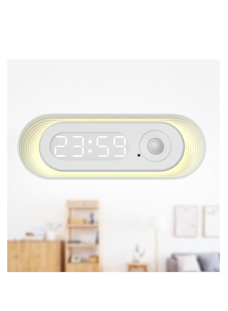 NIBEMINENT Human Body Sensor Light,Time Display,Motion Night Lights Wall Lamps,Sliding dimming,Magnetic adsorption, Cold and Warm Light Switch,for Hallway, Closet,Bedside  - Image 1