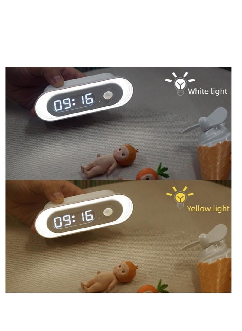 NIBEMINENT Human Body Sensor Light,Time Display,Motion Night Lights Wall Lamps,Sliding dimming,Magnetic adsorption, Cold and Warm Light Switch,for Hallway, Closet,Bedside  - Image 4
