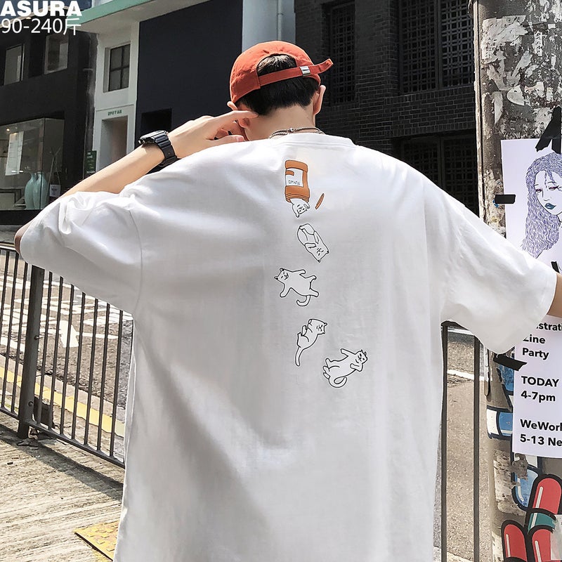 Ins Super Popular European and American Fashion Brand Short-sleeved T-shirt Men's Teenager Fashion T-shirt Base Top Couple's Half-sleeved Shirt - Image 2