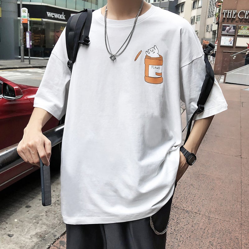 Ins Super Popular European and American Fashion Brand Short-sleeved T-shirt Men's Teenager Fashion T-shirt Base Top Couple's Half-sleeved Shirt - Image 4