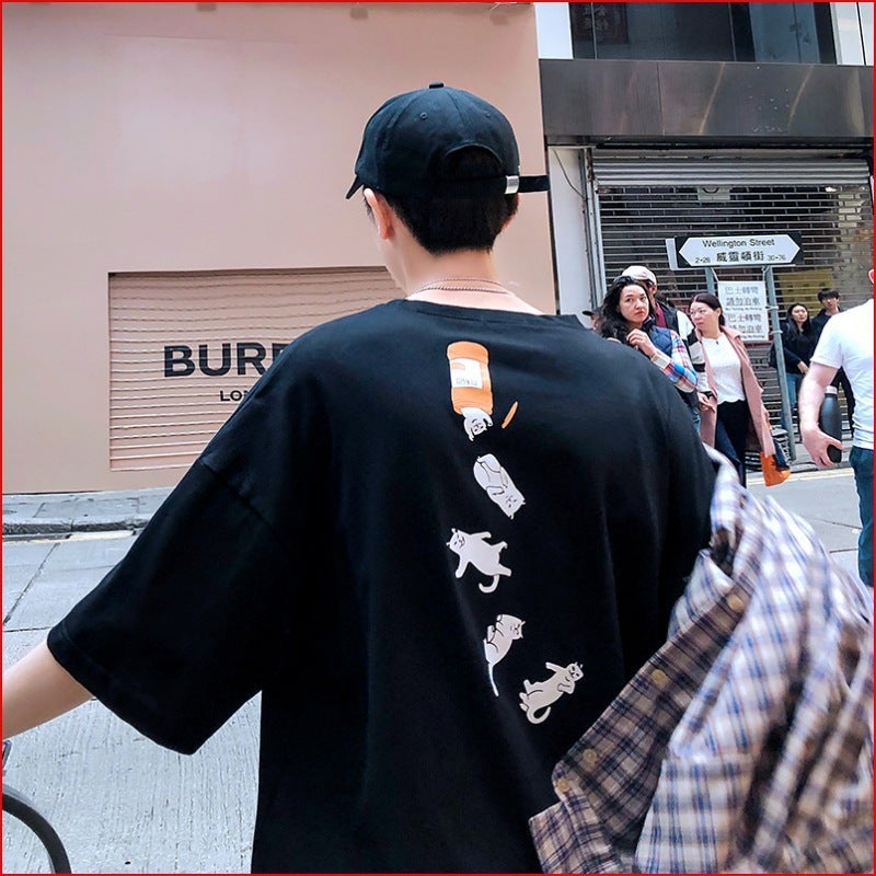 Ins Super Popular European and American Fashion Brand Short-sleeved T-shirt Men's Teenager Fashion T-shirt Base Top Couple's Half-sleeved Shirt - Image 5