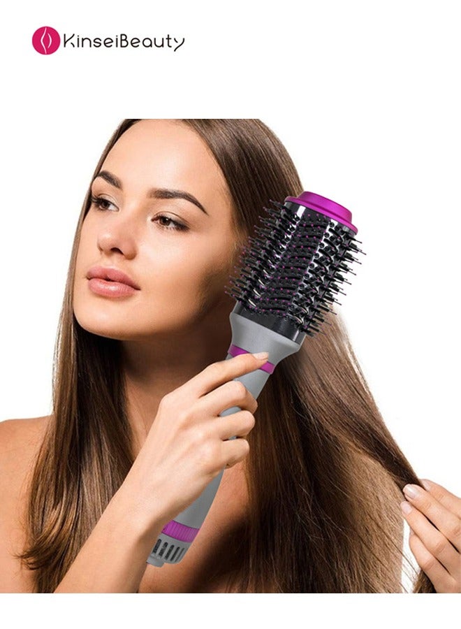 KinseiBeauty 4-In-1 Hot Air Brush, 1200W Electric Hair Dryer Brush with 2 Heads, Hair Styler and Volumizer  - Image 3