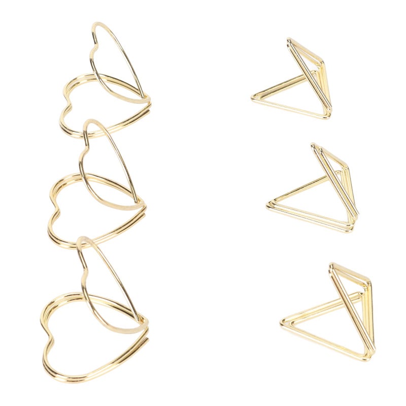 Triangular Heart Shaped Metal Paper Clips 30Pcs Rustproof for School Office File Classification - Image 3