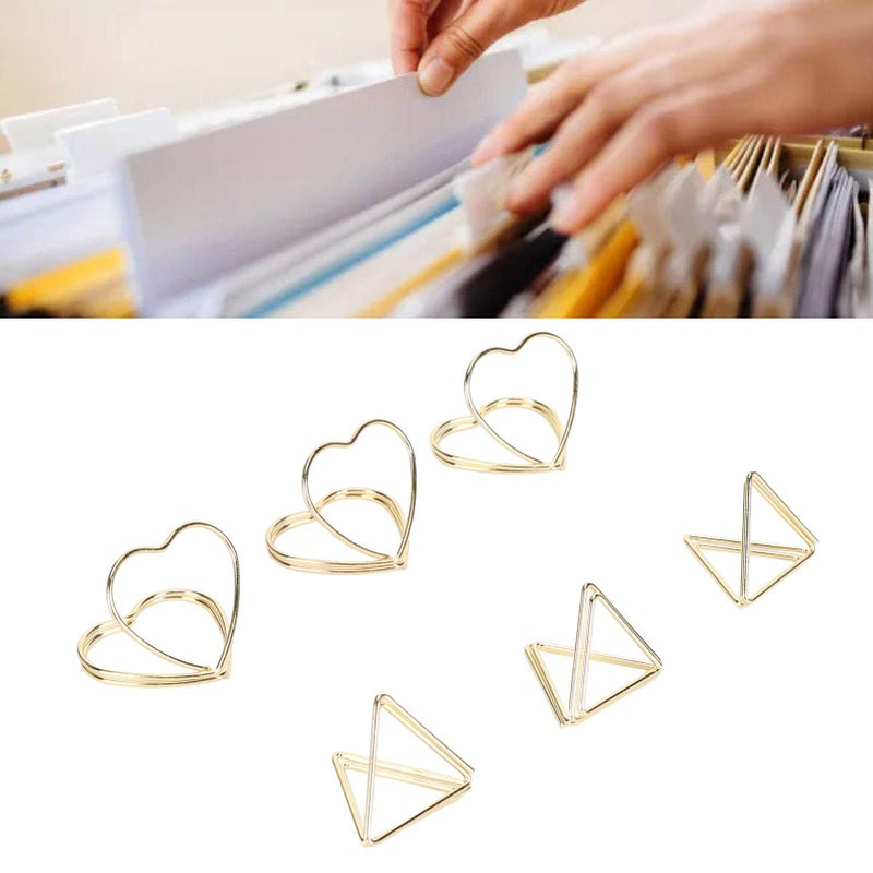 Triangular Heart Shaped Metal Paper Clips 30Pcs Rustproof for School Office File Classification - Image 4