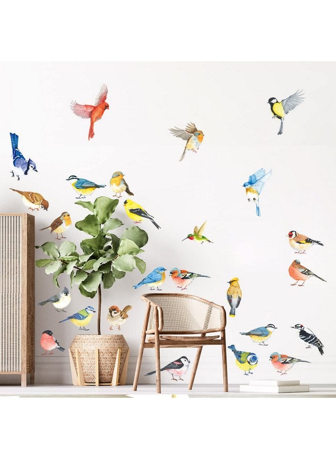 ديكو وال ملصقات حائط فنية على شكل طيور صغيرة من DECOWALL DS4-8063، قابلة للإزالة واللصق، ديكور فني لغرفة نوم الأطفال، شجرة، فرع طائر، ديكور منزلي من الفينيل، زهور، ألوان مائية، ملونة - Image 2