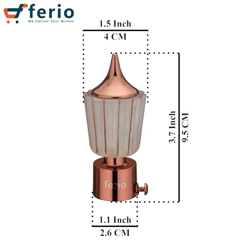 FERIO Dual Tone Curtain Finials for Curtain Rods Curtain Brackets Curtain Holders Curtain Knobs for Window, Home Offices (Aluminium Crystal, White Rose Gold, Pack of 4) - Image 2