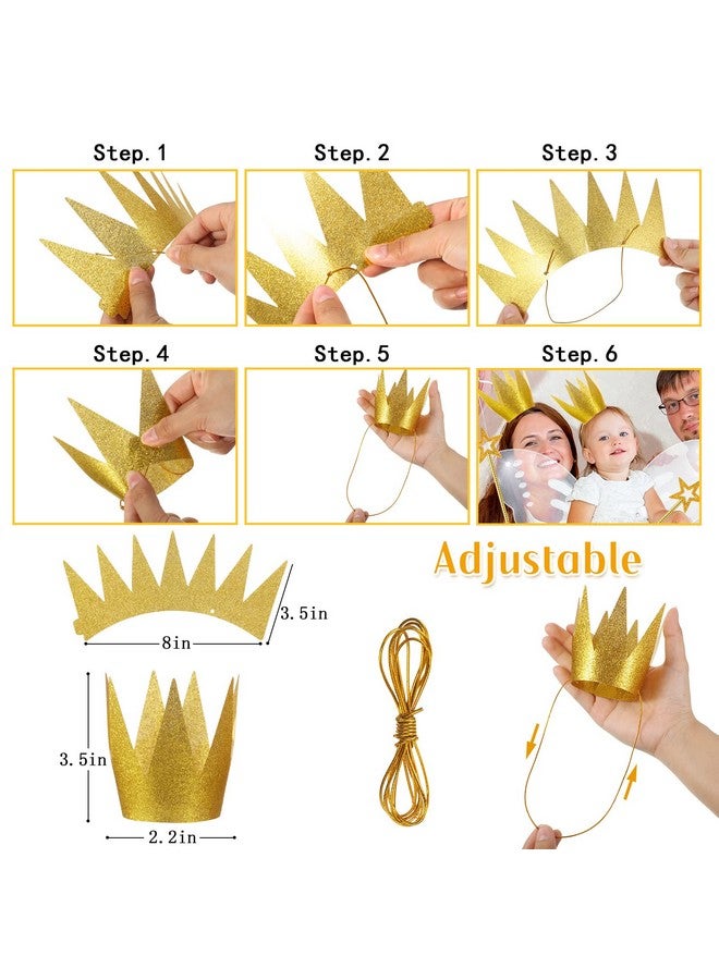 Sratte Girls Fairy Costumes Fairy Wings Dress Up Wings Star Wand And Gold Crowns Halloween Costume Dress Up Accessories 13 Inches Gold Fairy Wand Party Crowns Birthday Decorations Party Play Accessories  - Image 5