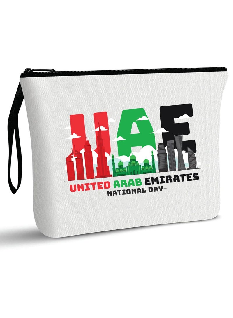 حقيبة مستحضرات التجميل لليوم الوطني لدولة الإمارات العربية المتحدة، حقيبة بسحاب كامل - احتفل بهدية اليوم الوطني لدولة الإمارات العربية المتحدة للمرأة - Image 1
