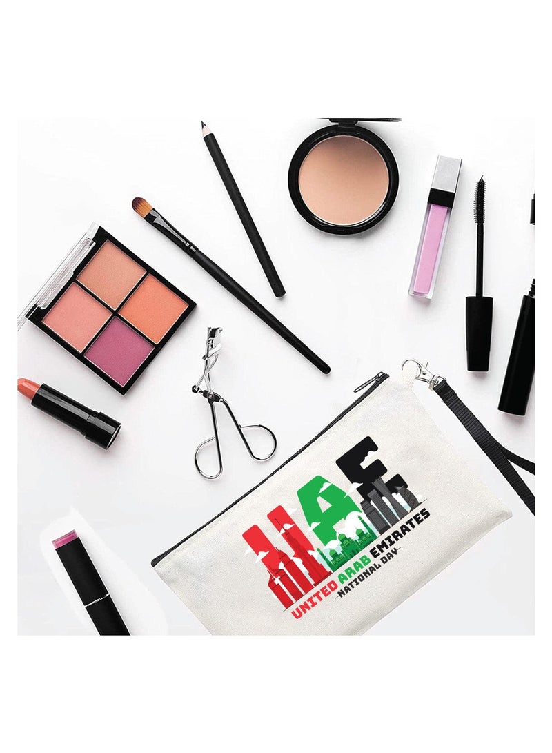 حقيبة مستحضرات التجميل لليوم الوطني لدولة الإمارات العربية المتحدة، حقيبة بسحاب كامل - احتفل بهدية اليوم الوطني لدولة الإمارات العربية المتحدة للمرأة - Image 2