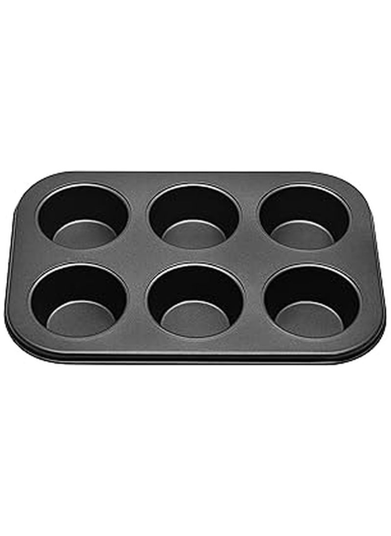 CC Bin Shihon Vezza Non Stick Carbon Steel Cup Cake Muffin Tray Baking Mould 6 Cavity Muffin Baking pan  - Image 1