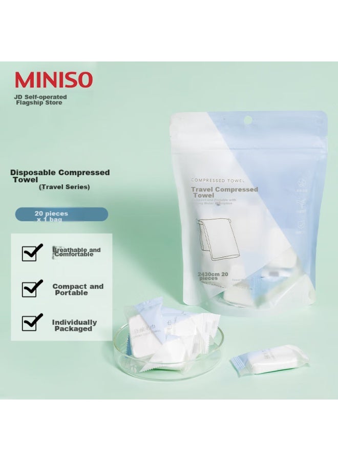 Miniso Disposable Compressed Towels, Individually Wrapped, Portable, Travel-friendly, Compressed Style - Image 1
