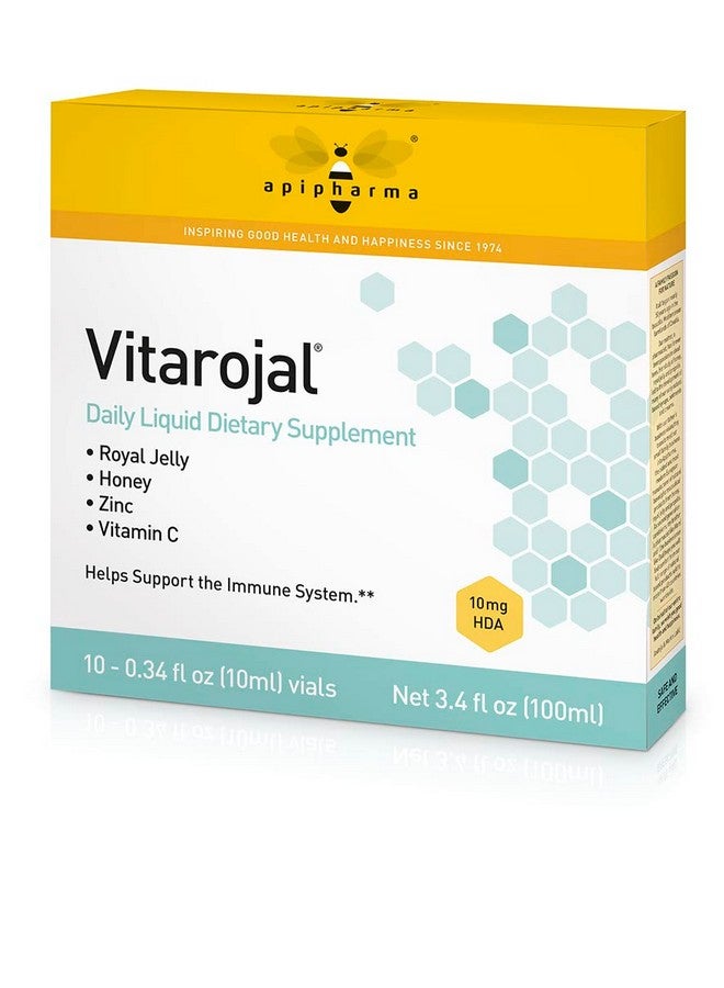 apipharma Vitarojal Royal Jelly - with Honey, Vitamin C, Zinc - Support Your Immune System, & Promotes Natural Energy and Wellness (10 Vials) - Image 1