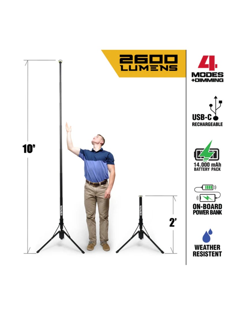 STKR Telescoping Rechargeable Area Light, 10 Foot extension, Remote Control, 2600 Lumens, Over-lander - Image 3