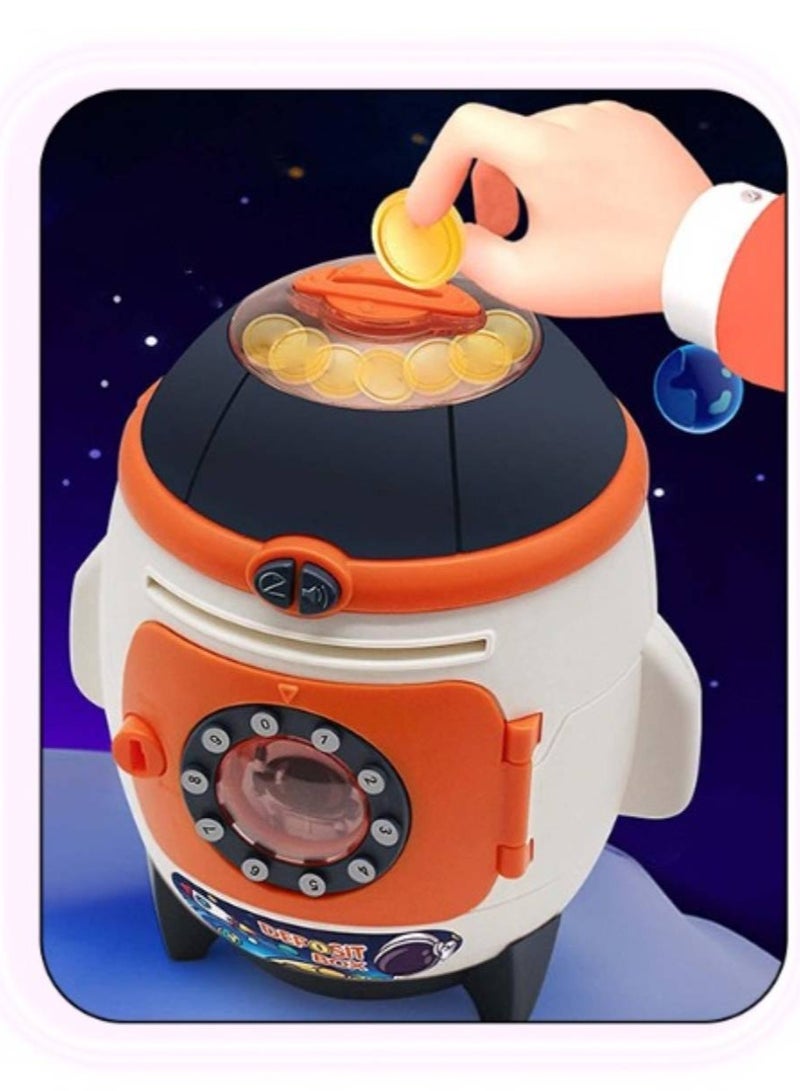 A rocket-shaped coin purse for children with music and lights  - Image 1