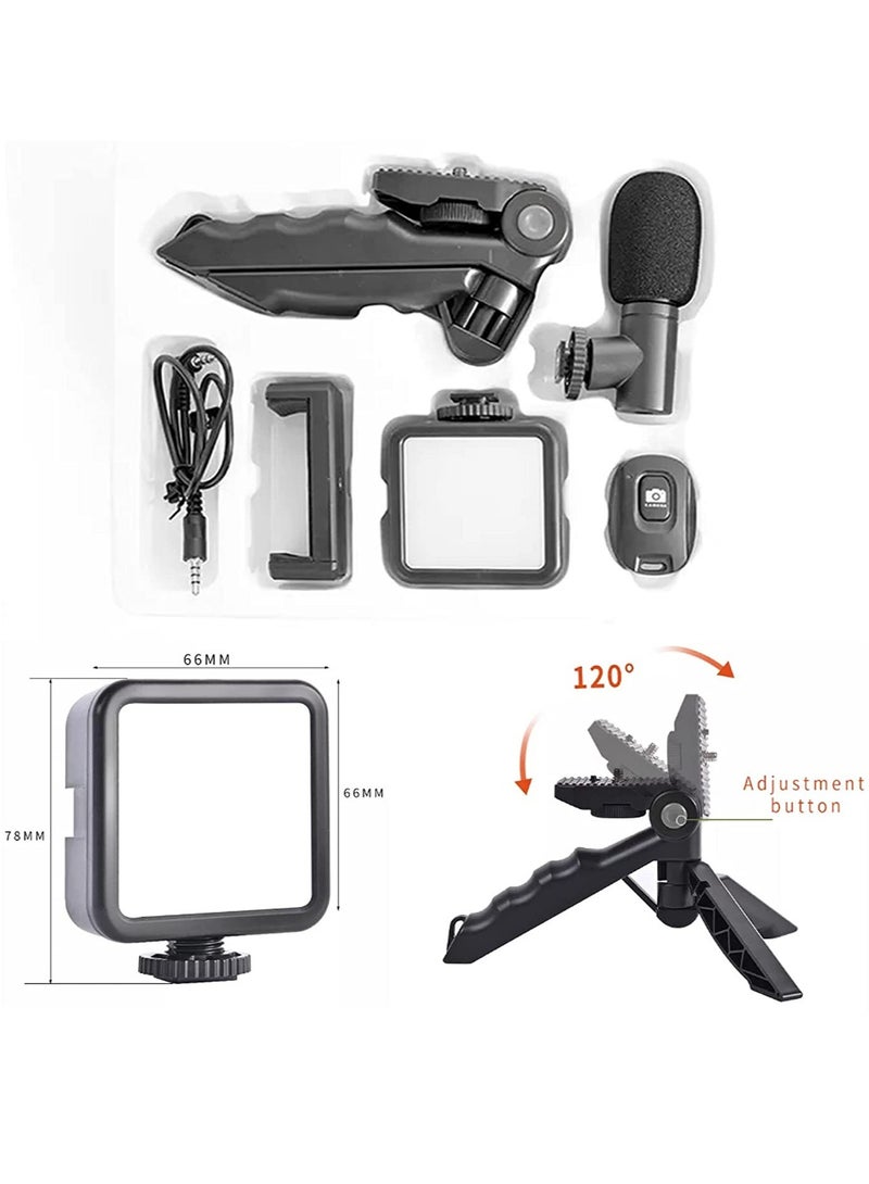 Vlogging Live Streaming Kit With Microphone Tripod Black - Image 5