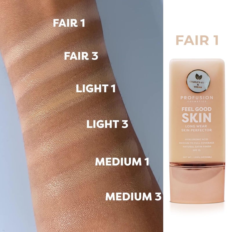 Profusion Cosmetics Lightweight Liquid Foundation for a Flawless and Elegant Radiance, Breathable Makeup that Improves Uneven Skin Tone, Vegan & Cruelty-Free - Fair 1 - Image 5