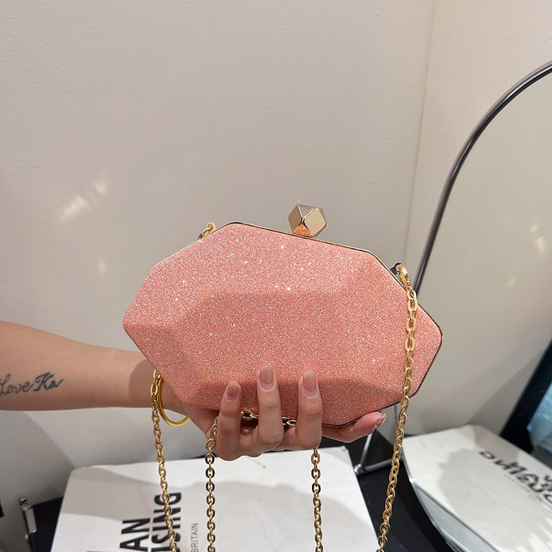 Sequin Chain Celebrity Evening Bag Fashion Party All-Match Banquet Bag High-End Geometric Shoulder Bag - Image 2