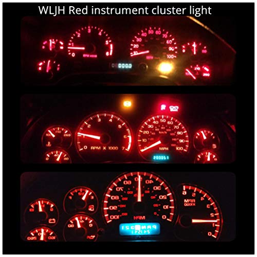 WLJH 74 Led Bulb Dash Lights Dimmable T5 2721 37 85 286 Wedge PC74 Twist Socket Automotive Instrument Panel Gauge Light Kits Cluster Shift Indicator Interior Bulbs Red Pack of 20 - Image 2