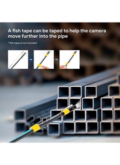 DEPSTECH Dual Lens Industrial Endoscope, 1080P Digital Borescope Inspection Camera, 7.9mm IP67 Waterproof Camera, Sewer Camera with 4.3" LCD Screen,7 LED Lights,16.5FT Semi-Rigid Cable,32GB Card-Black  - Image 4