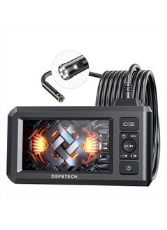 DEPSTECH Dual Lens Industrial Endoscope, 1080P Digital Borescope Inspection Camera, 7.9mm IP67 Waterproof Camera, Sewer Camera with 4.3" LCD Screen,7 LED Lights,16.5FT Semi-Rigid Cable,32GB Card-Black  - Image 1