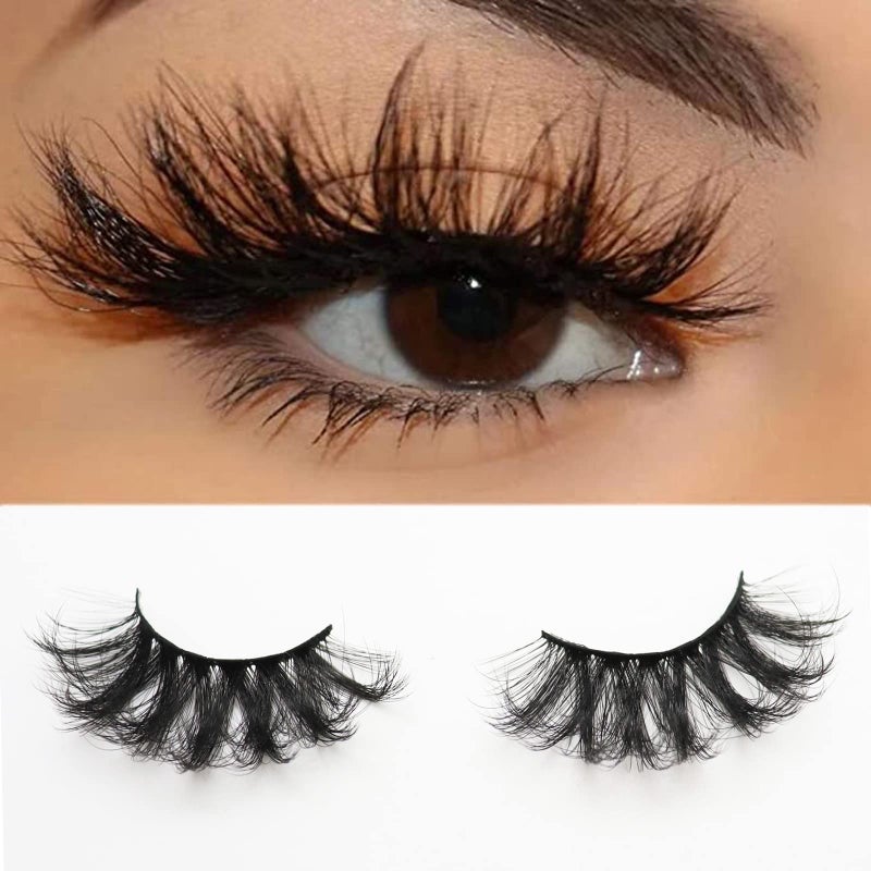 DAODER False Eyelashes 25mm Lashes Wispy Long 8D Mink Lashes Dramatic Volume Fluffy Eye Lashes Pack for Women 7Pairs Soft Reusable Fake Eyelashes - Image 3