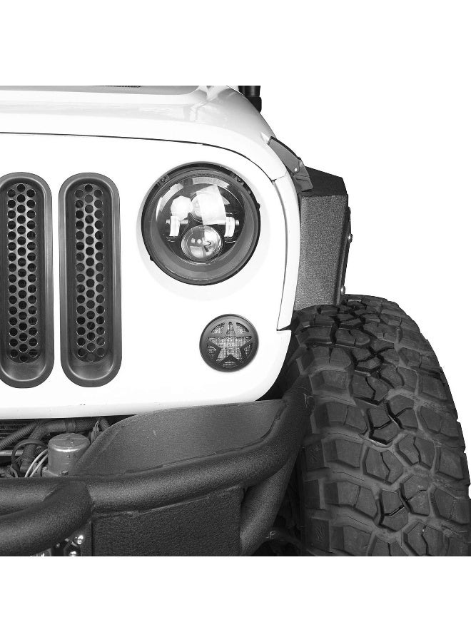 Hooke Road Hooke Road Front Turn Signal Light Cover Compatible with 2007-2018 Jeep Wrangler JK & Unlimited - Pair  - Image 3