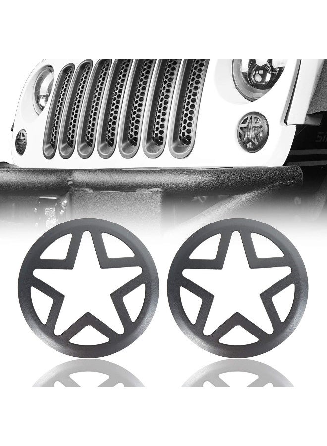 Hooke Road Hooke Road Front Turn Signal Light Cover Compatible with 2007-2018 Jeep Wrangler JK & Unlimited - Pair  - Image 1