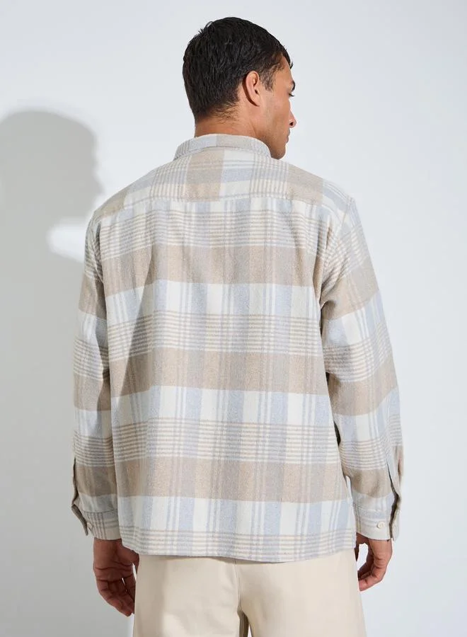 Styli  Multi-Color Checked Pocket Details Oversized Shacket for Men | Best Price UAE