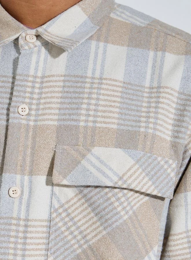Styli  Multi-Color Checked Pocket Details Oversized Shacket for Men | Best Price UAE