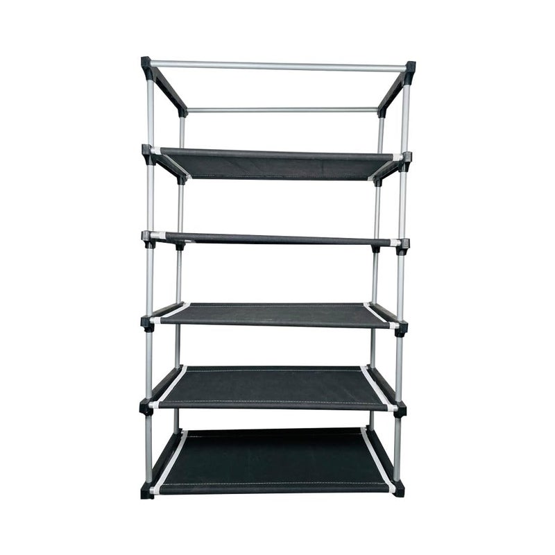 DEMARK Multipurpose 5Tiers Shoe Rack with Dustproof Zip Cover Multiuse Wide Space Storage Rack Made by Non Woven Fabric for Footwear Toys Clothes Grey DEMARK5 Layer Shoe Rack - Image 5