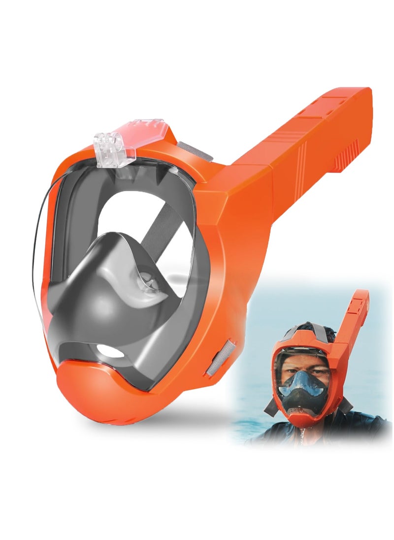 Full Face Snorkel Mask for Adults Kids Snorkeling Gear with with Adjustable Straps Camera Mount 180 Degree Panoramic View Snorkel Set Anti-Fog Anti-Leak Dry Top Set for Beginner