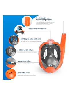 Generic Full Face Snorkel Mask for Adults Kids Snorkeling Gear with with Adjustable Straps Camera Mount 180 Degree Panoramic View Snorkel Set Anti-Fog Anti-Leak Dry Top Set for Beginner  - Image 4