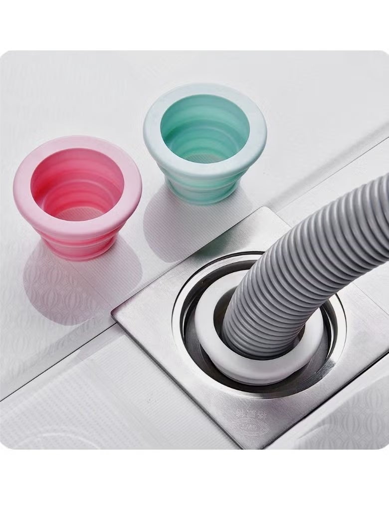 عبوة من 4 قطع من سدادة سيليكون لخرطوم أنبوب الصرف الصحي للمطبخ وحلقة مانعة لتسرب تصريف الغسالة ومزيل للروائح لأرضية حمام السباحة والمرحاض وأدوات تنظيف تصريف الأرضية - Image 2
