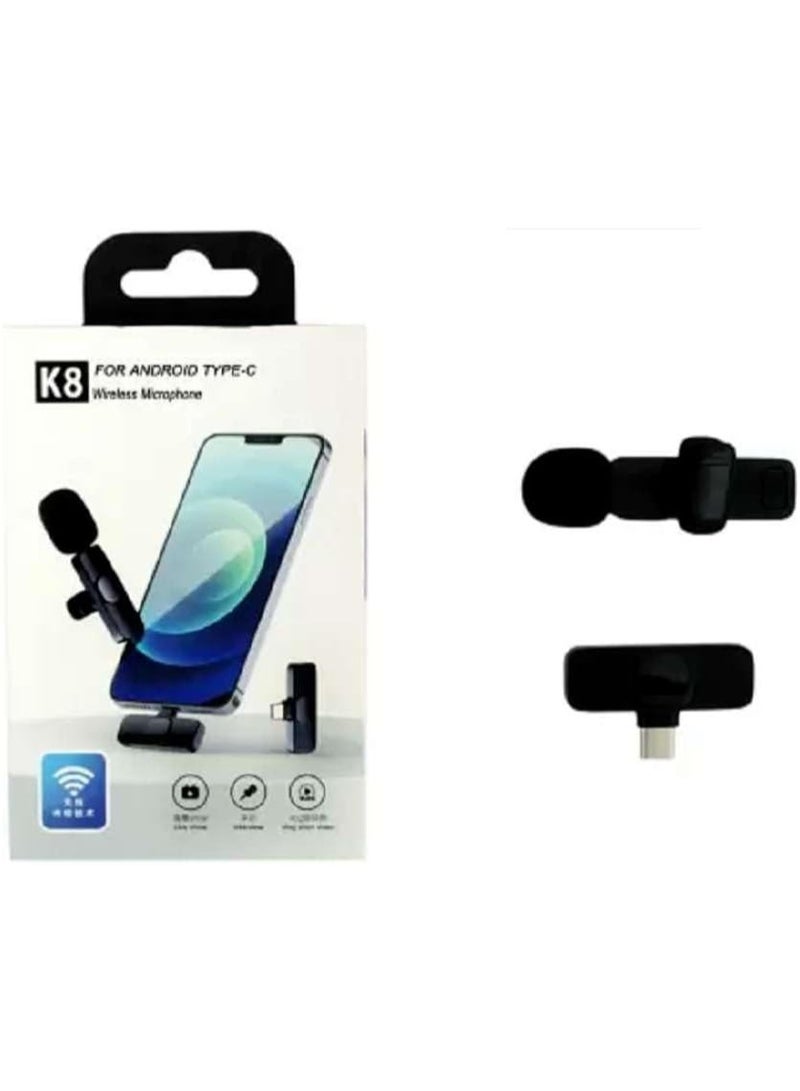 K8 Wireless Microphone, Small Portable Digital Recording Clip with Receiver for All Type-C Mobile Phones and Laptop Cameras for Online YouTube Video Vlogging and Zoom Calls - Image 4