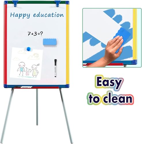 S SWANCROWN Dry Erase Board White Board for Kids 24x18 inch Art Easel for Kids Magnetic Tripod Whiteboard Art Easel and Flipchart Board with a HeightAdjustable Stand Perfect for Kid - Image 3