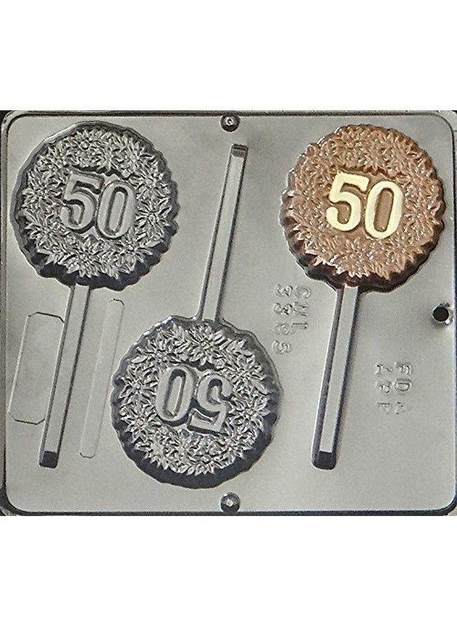 Candy Molds N More - 50Th Anniversary Birthday Lollipop Chocolate Candy Mold 3385 - Image 1